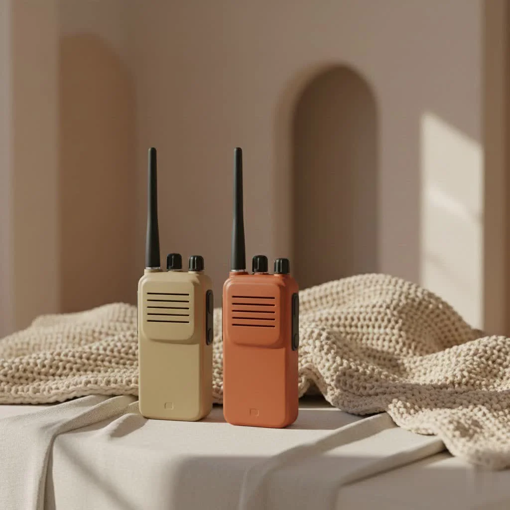 Digital walkie talkie displaying a text message