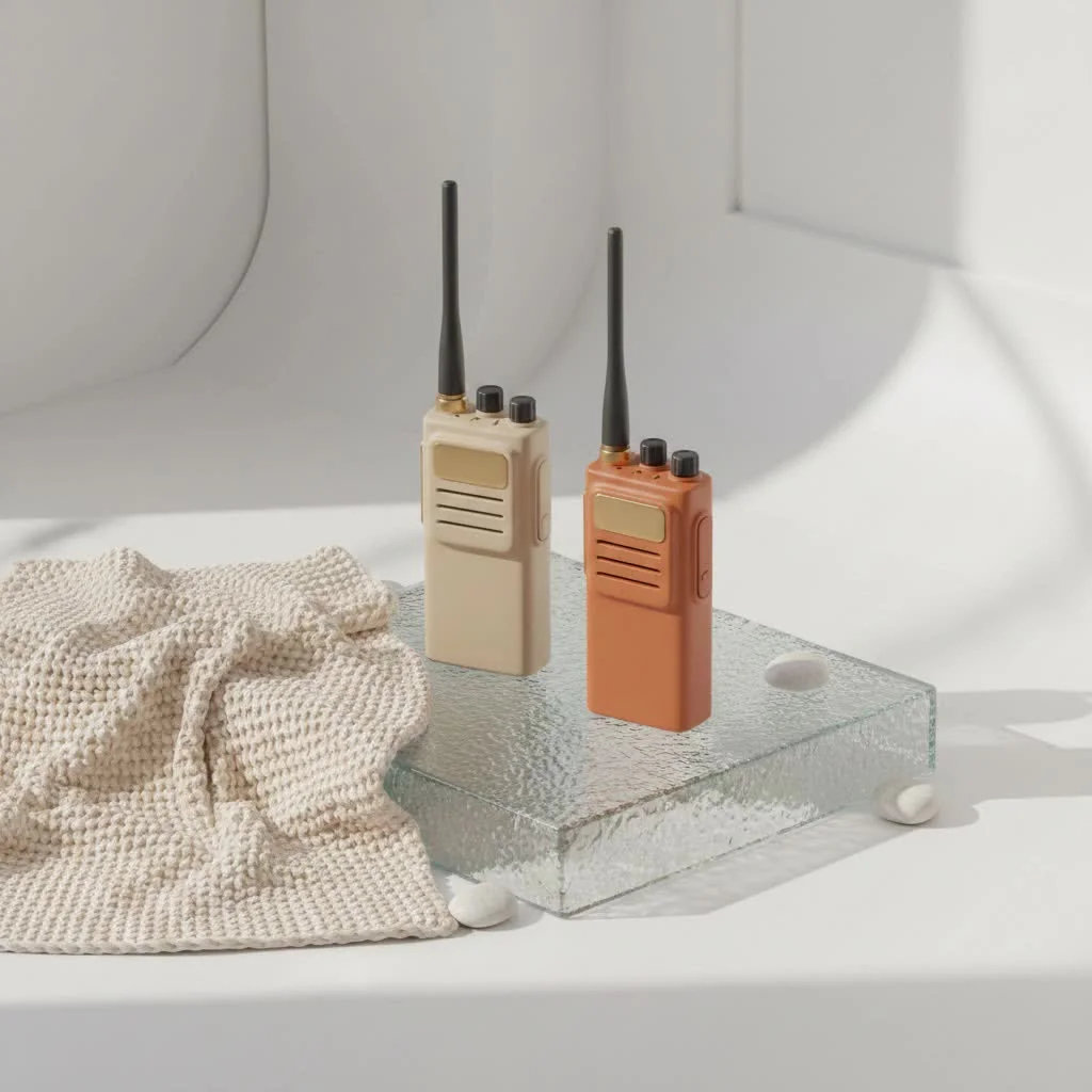 Walkie talkie user communicating over long distance