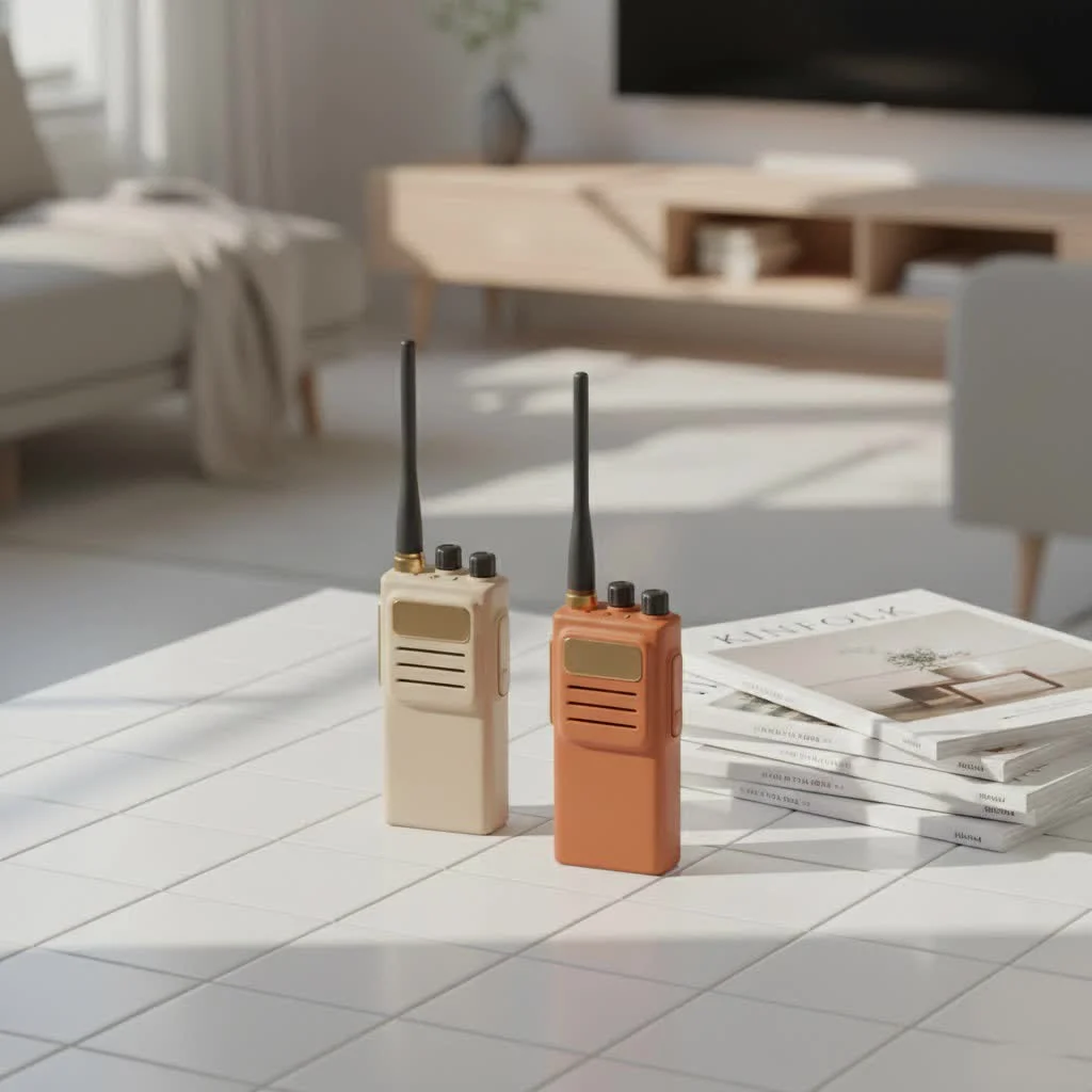 Waterproof walkie talkie floating in water