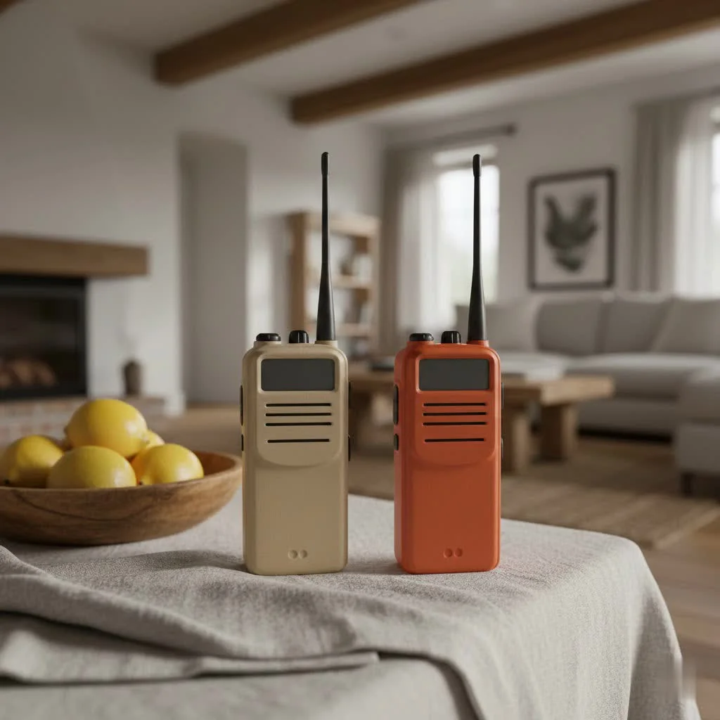 Retail staff using walkie talkies for efficient communication