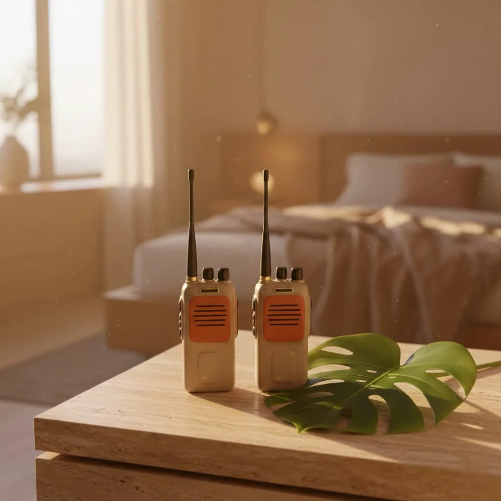 Professional walkie talkie with a clear display and robust antenna