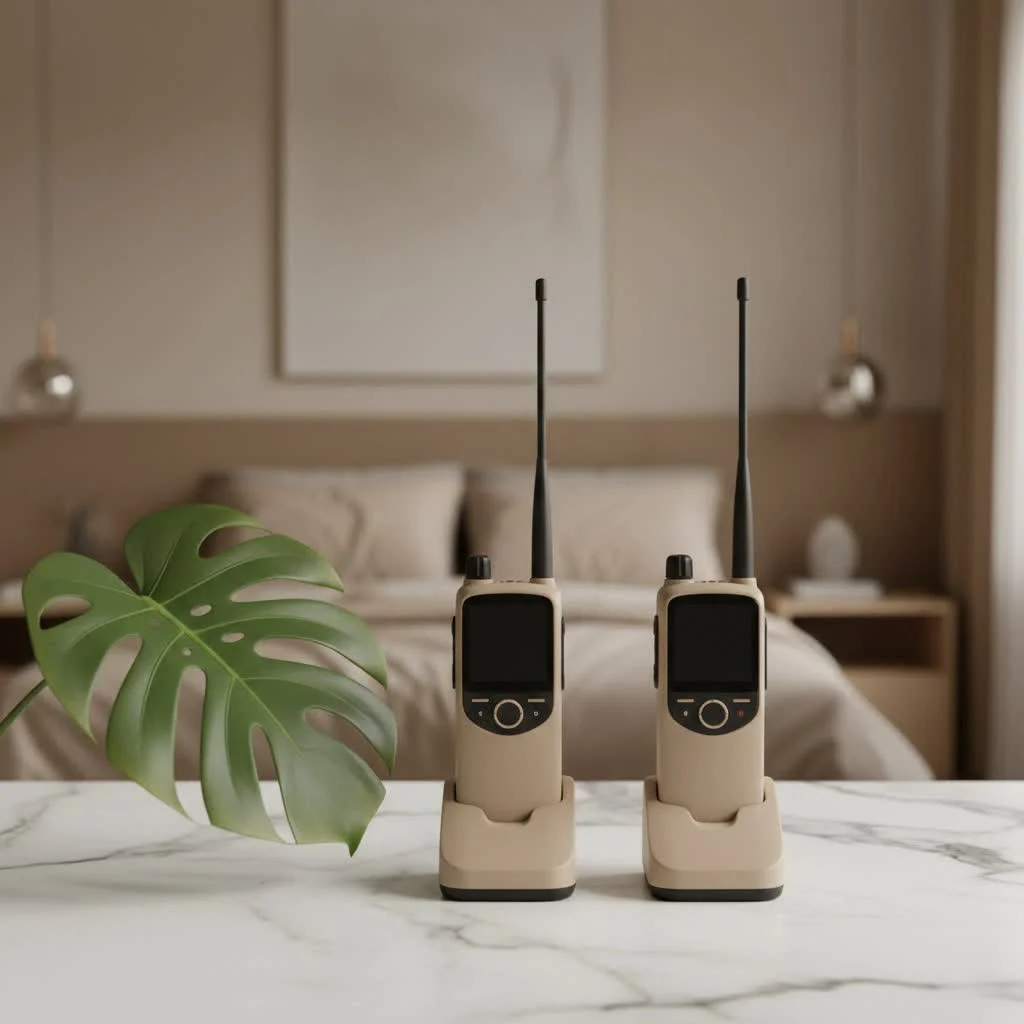 Compact spy walkie talkie with earpiece for covert communication